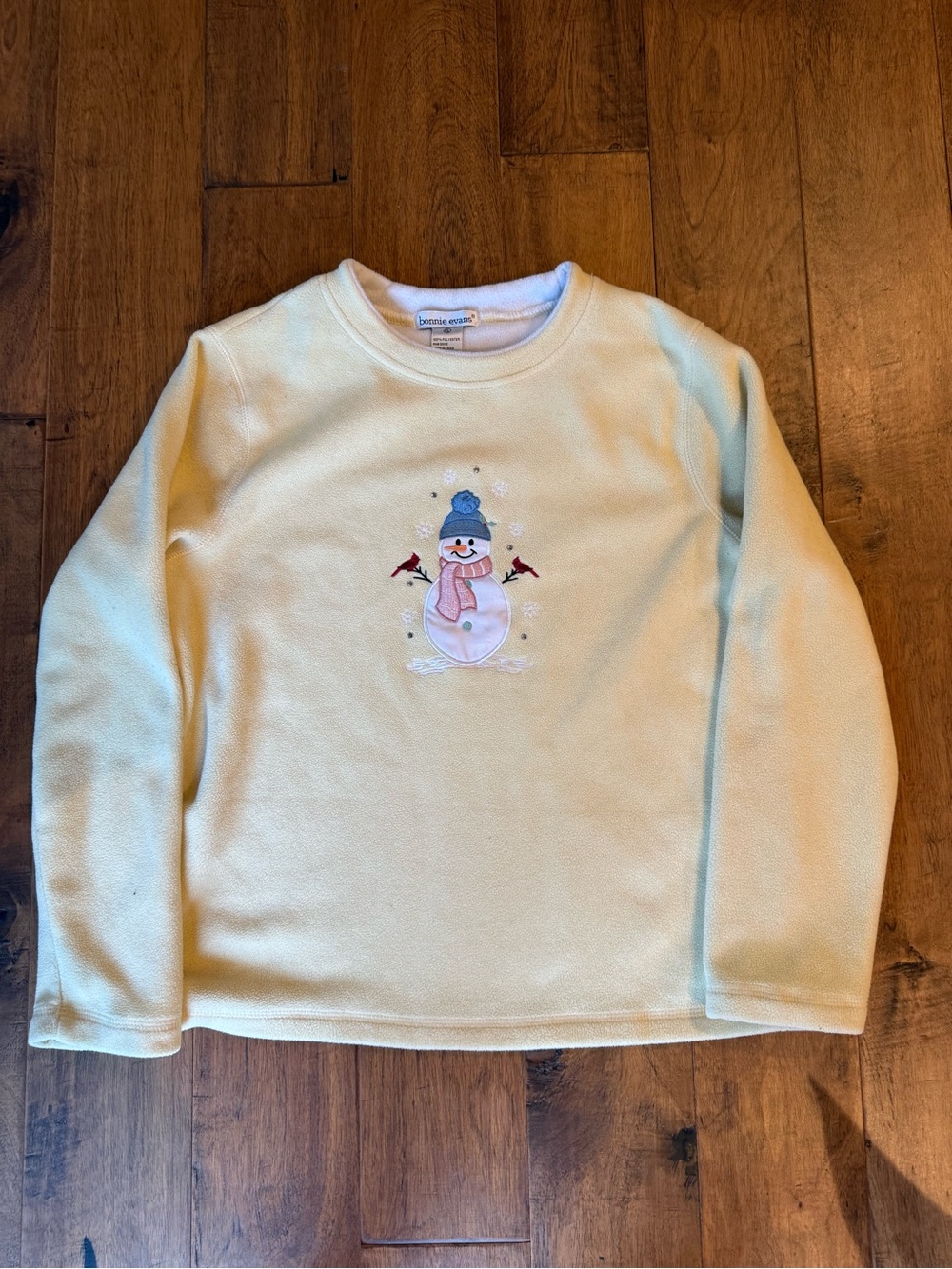 Vintage Yellow Fleece Snowman Crewneck